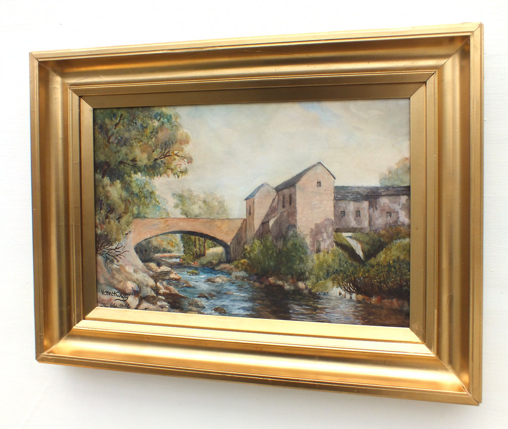 Scottish Landscape Oil Painting Dripps Mill, Waterfoot, Framed - GalleryThane.com