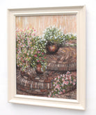 Gernaiums Garden Flowers Landscape Oil Painting Framed