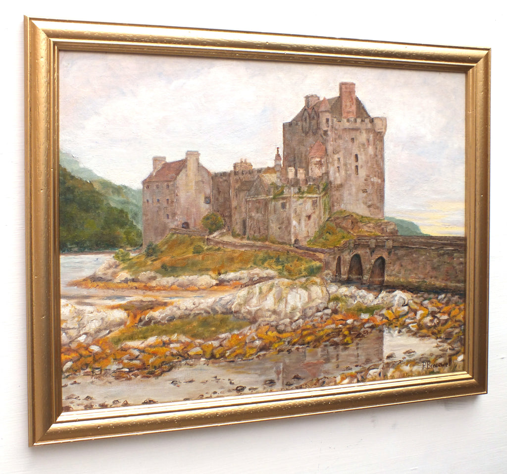 Eileen Donan Castle Oil Painting Scottish Landscape Framed Signed