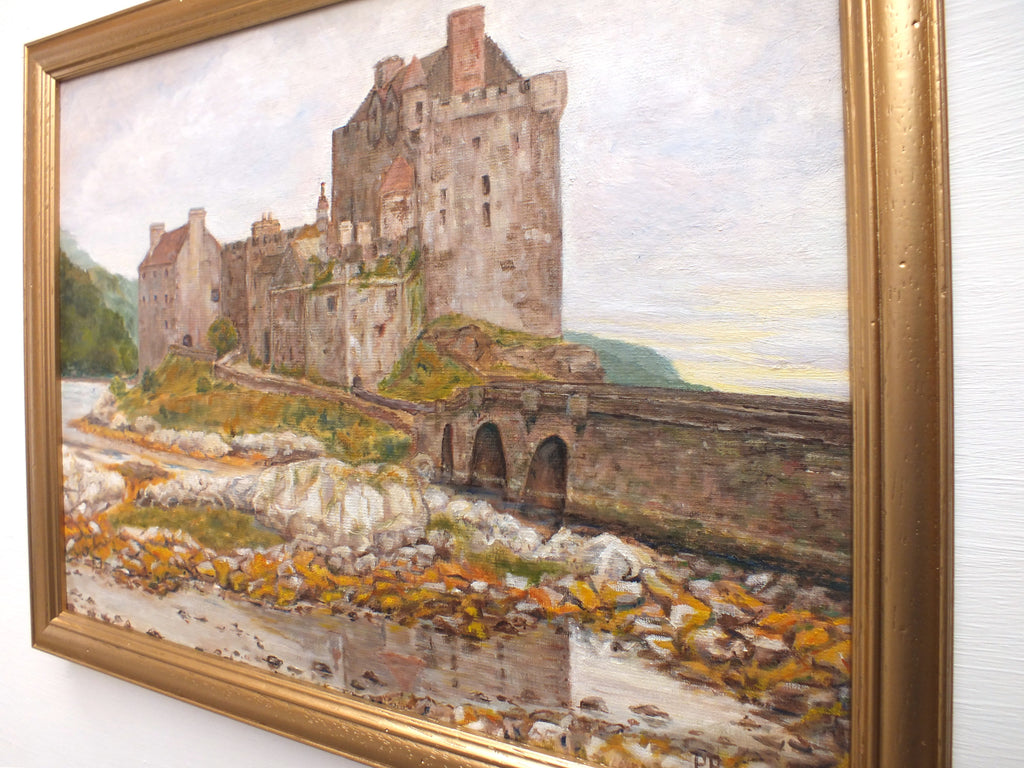 Eileen Donan Castle Oil Painting Scottish Landscape Framed Signed