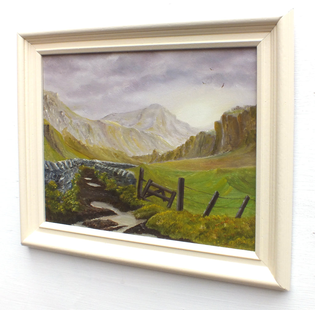 English Landscape Oil Painting Framed Original, Lake District Mountain Path