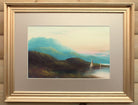 English Landscape Victorian Oil Painting Lake District Boats Framed