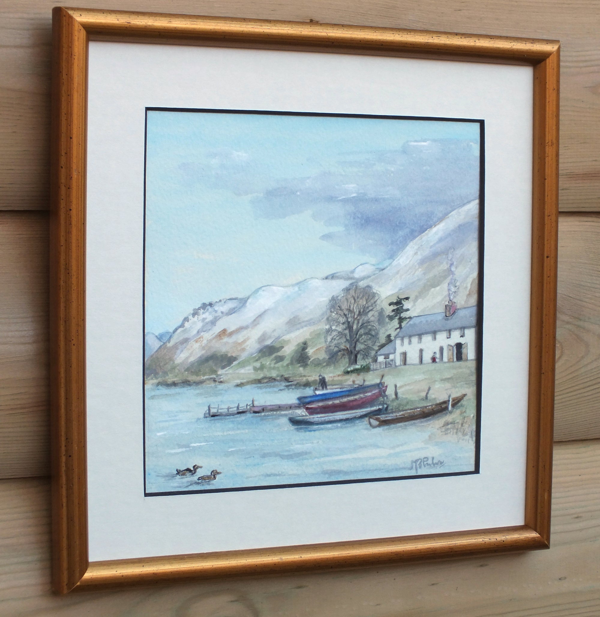 Scottish Loch Watercolour Painting Framed Signed