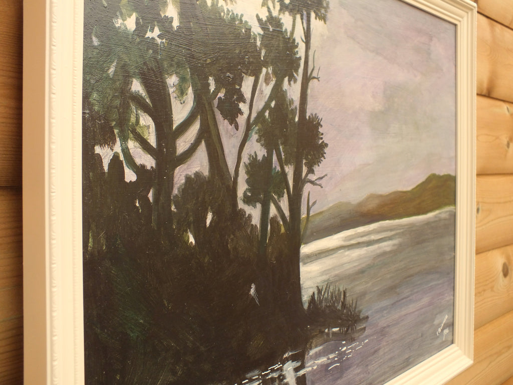 Lake District Moonlit Landscape Oil Painting Signed Framed