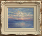 Sunset Over The Sea, Cornwall Coastal Original oil painting Framed