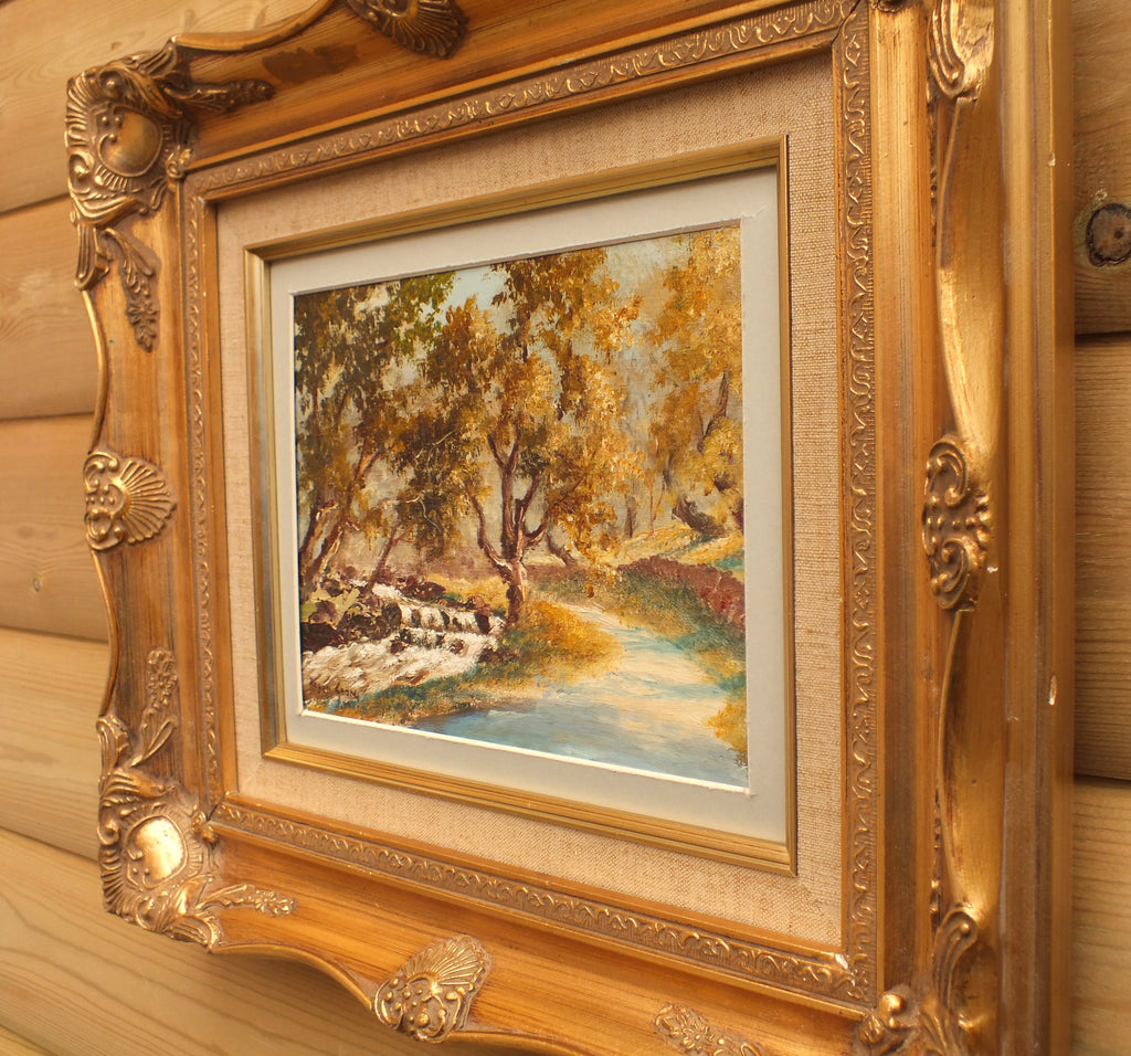Forest Stream Landscape Oil Painting Framed Signed – GalleryThane