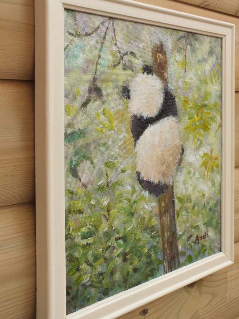 Panda Portrait Painting Original Acrylic Wildlife Art Signed Framed