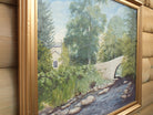 English Landscape Oil Painting West Burton Bridge View, Yorkshire Dales, Signed Framed Original Art