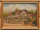 Sussex Timber Framed House Signed Framed Oil Painting