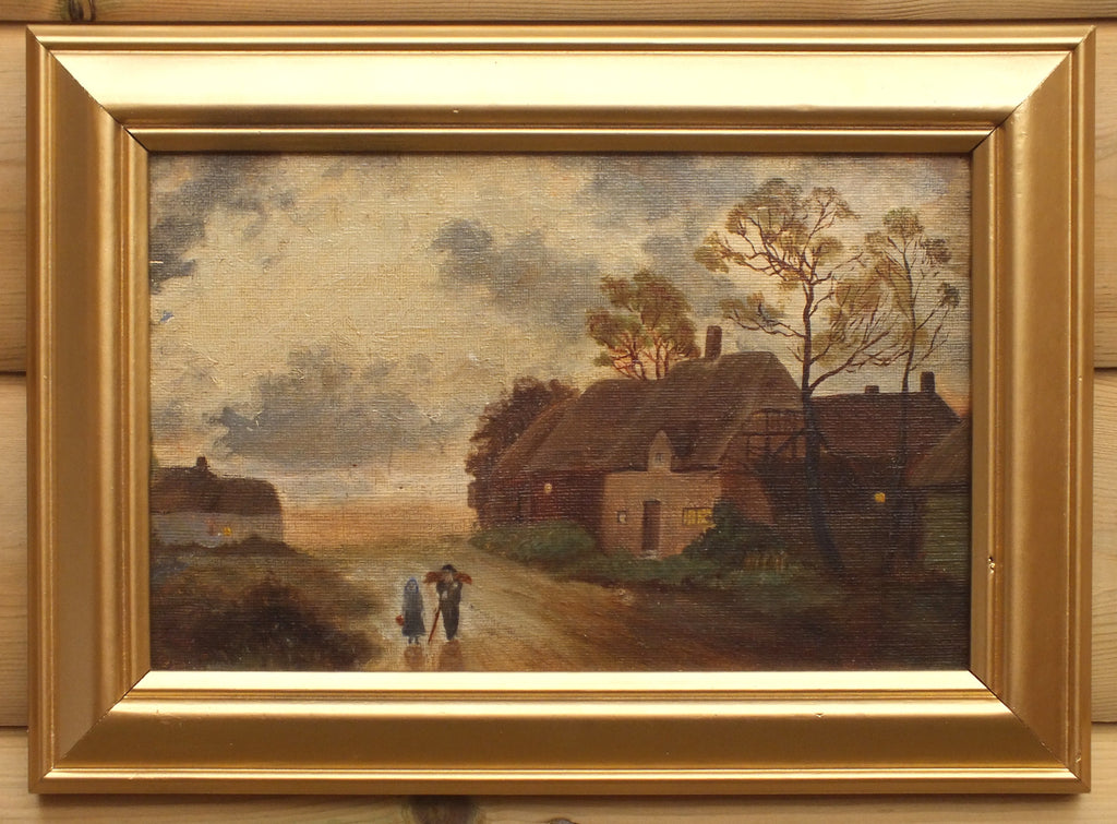 Antique English Landscape Oil Painting Framed Original