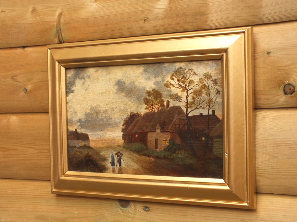 Antique English Landscape Oil Painting Framed Original