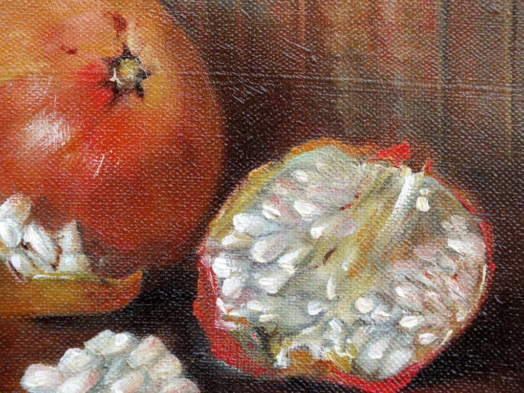 Pomegranate Oil Painting Antique Framed Original Still Life Fruit