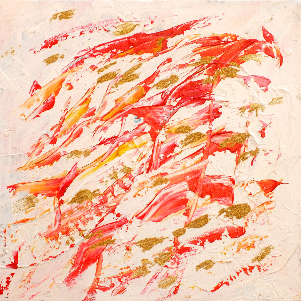 Textured Abstract Painting, Reds in the Wind