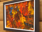 Miniature Abstract Painting, Rainbow Coruscation, Framed, Signed
