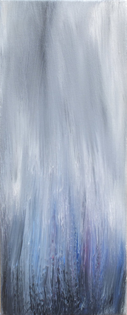 Gray Mares Tail, Abstract Scottish Waterfall Painting, Signed Unframed