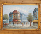 Paris Street Scene Oil Painting Framed Large Original