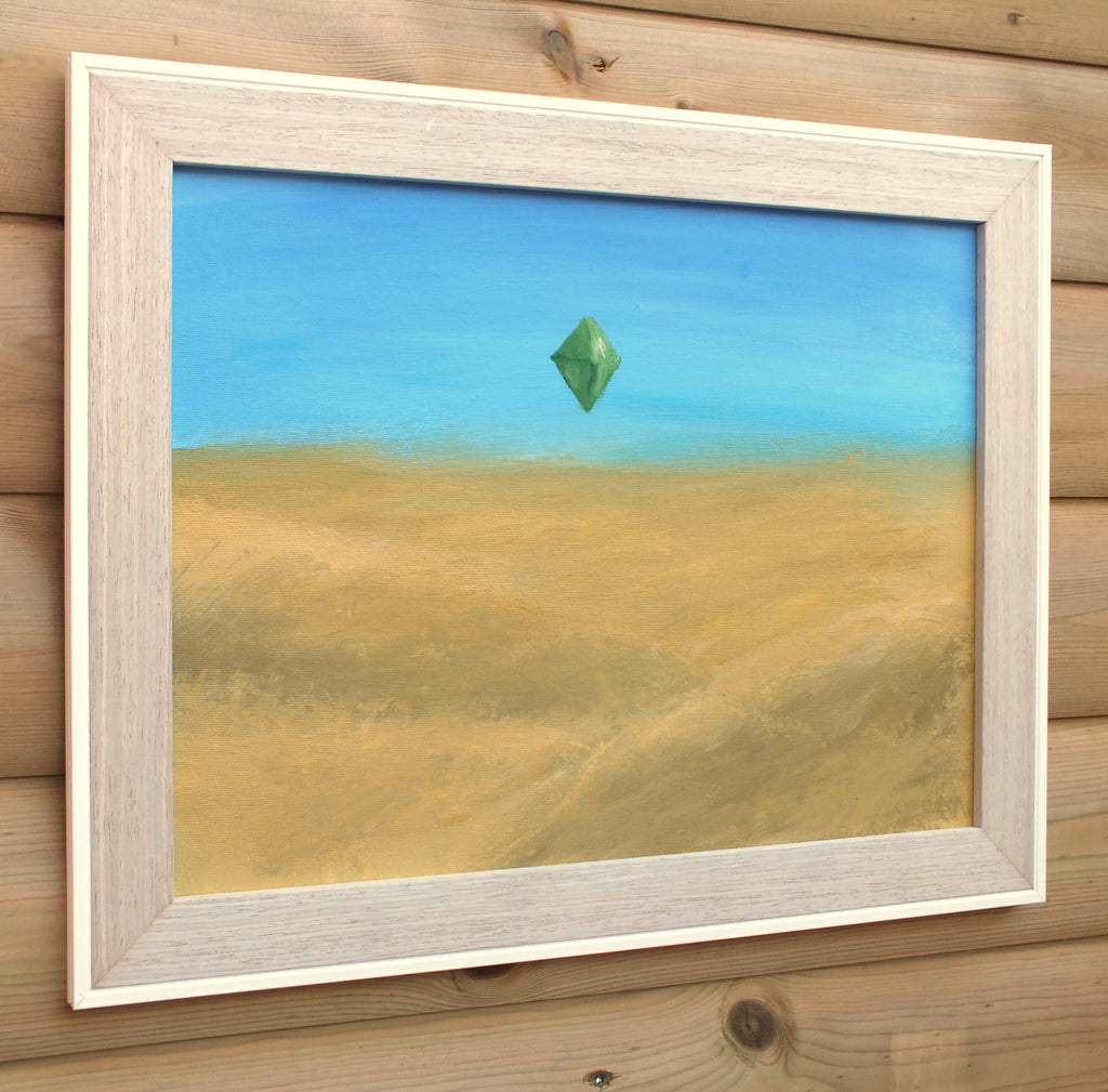 Original Abstract Painting - Desert Arrival, Framed