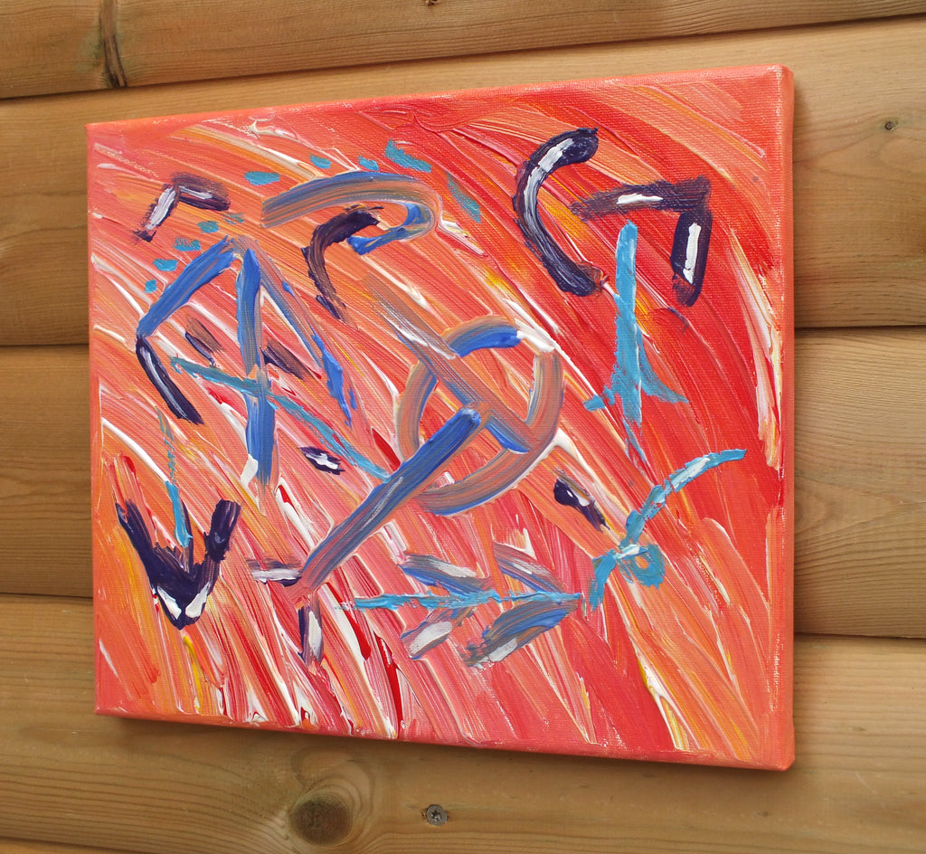 Abstract Organic Expressionist Painting, Caught in the Whirlwind, Signed Unframed