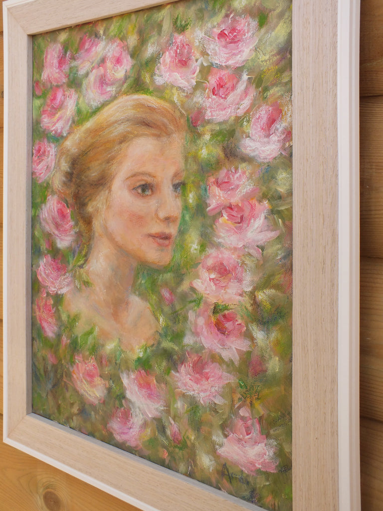 Young Girl Portrait Oil Painting Signed Framed Original