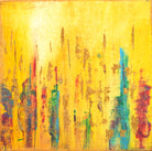 Cityscape Abstract Painting Golden Haze Acrylic Original