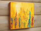 Cityscape Abstract Painting Golden Haze Acrylic Original