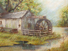 Watermill River Landscape Oil Painting Signed Unframed Original