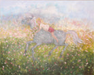 Girl and Pony Painting Cute Animal Fantasy Art