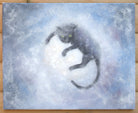 Black Cat Moon Original Painting by Andi Lucas