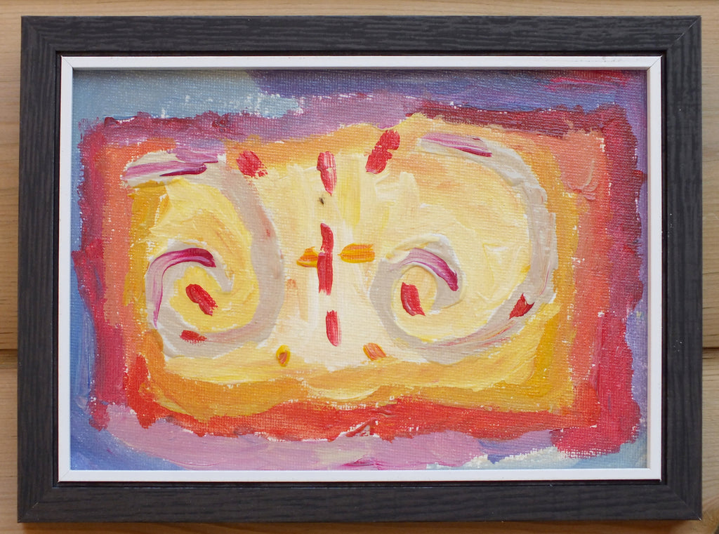 Miniature Abstract Painting, Through Unseen Eyes, Framed, Signed
