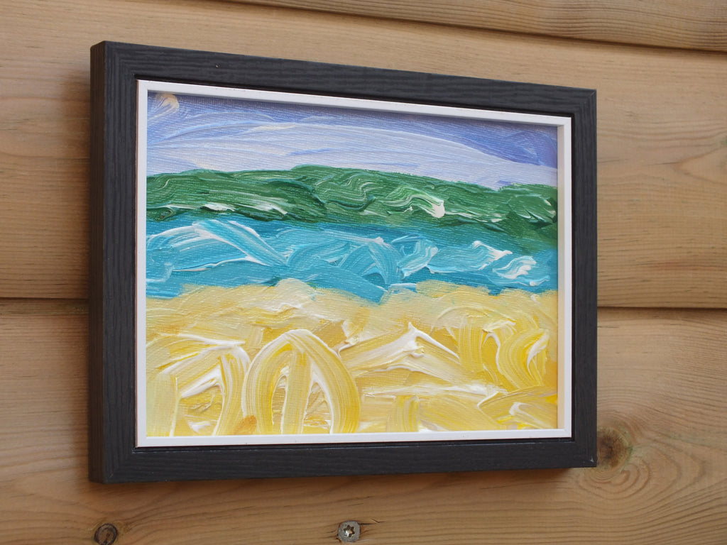 Miniature Abstract Painting, Parallel Vistas, Framed, Signed
