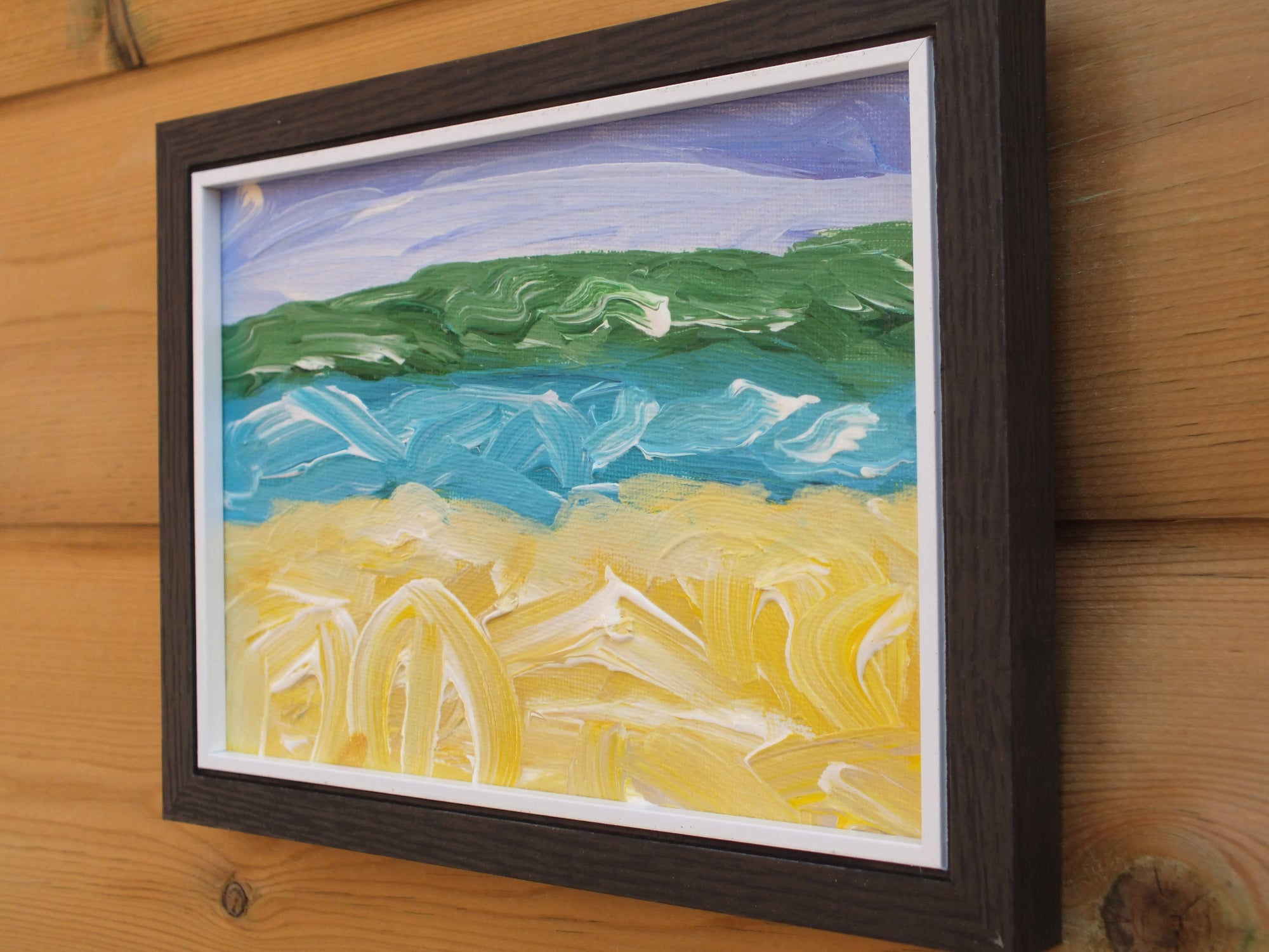 Miniature Abstract Painting, Parallel Vistas, Framed, Signed