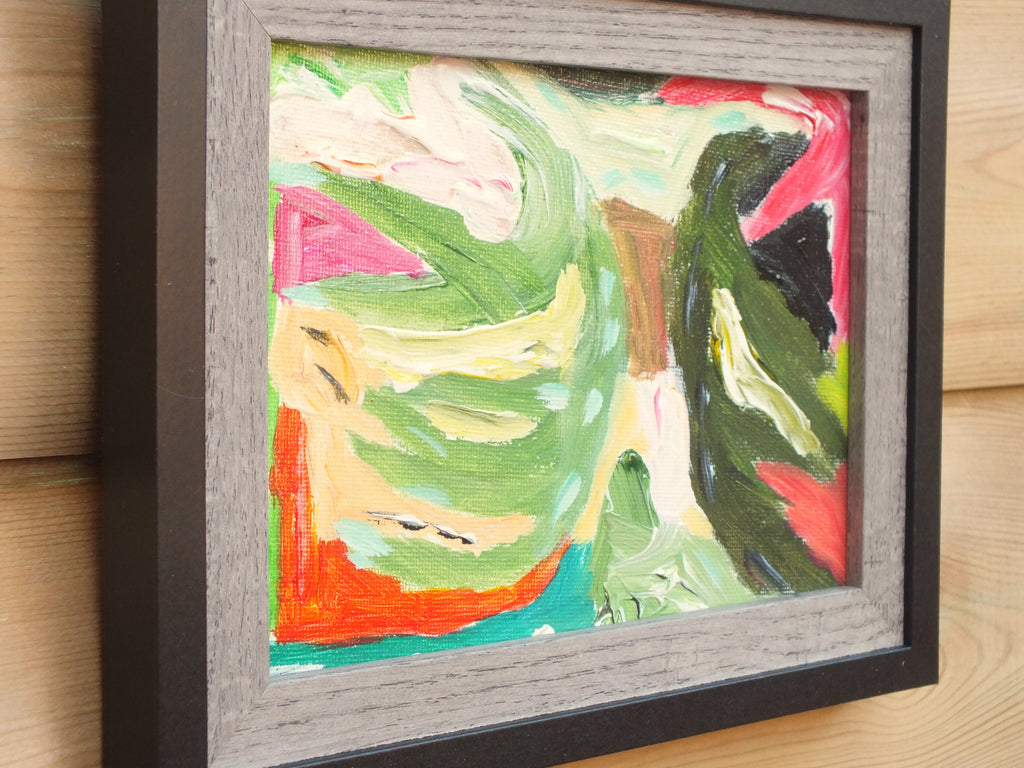 Miniature Abstract Painting, Between the Veils, Framed, Signed
