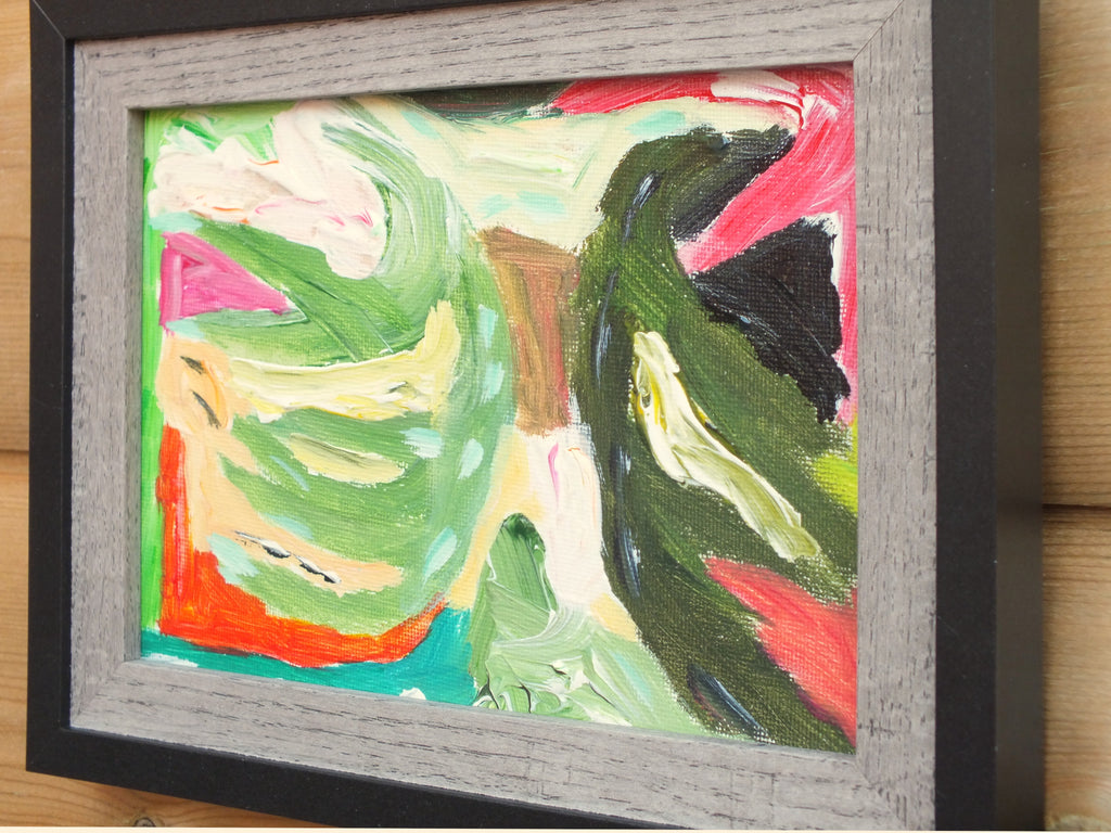 Miniature Abstract Painting, Between the Veils, Framed, Signed