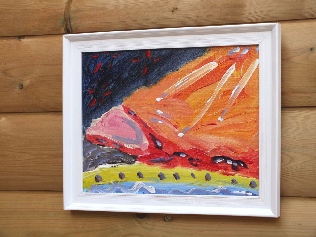 Original Organic Abstract Painting - Sun and Sleep, Framed, Fraser Lucas