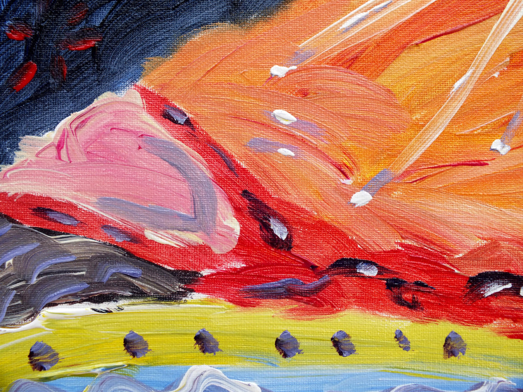 Original Organic Abstract Painting - Sun and Sleep, Framed, Fraser Lucas
