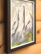 Miniature Abstract Painting, Under The Mountains Gaze, Framed, Signed