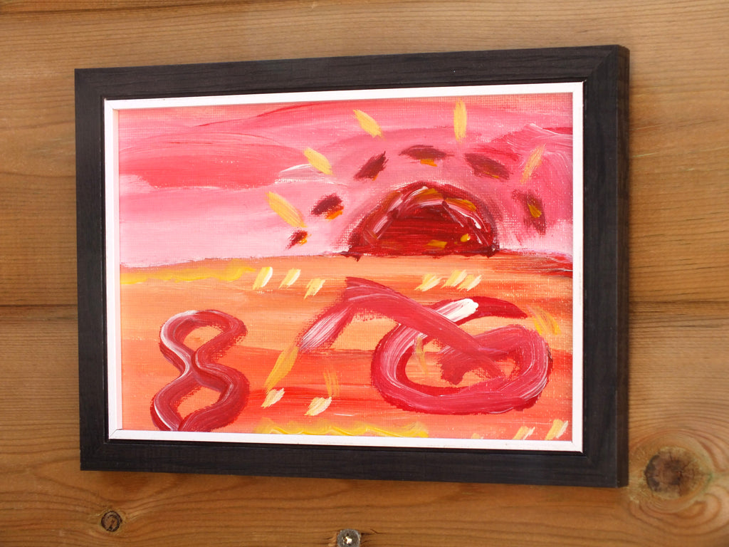 Miniature Abstract Painting, My Desert Wonder, Framed, Signed