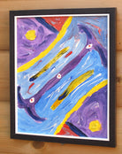 Organic Abstract Painting, Gulf Between Us, Framed, Signed