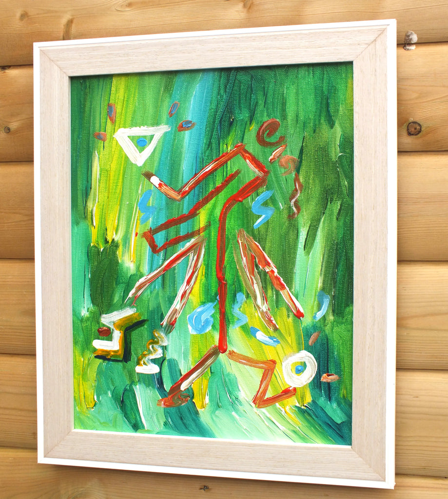 Original Organic Abstract Painting - Discovery Lost, Framed, Fraser Lucas
