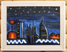 Original Organic Abstract Painting - City's Warmth, Framed, Fraser Lucas