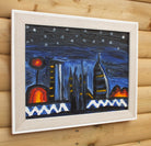 Original Organic Abstract Painting - City's Warmth, Framed, Fraser Lucas