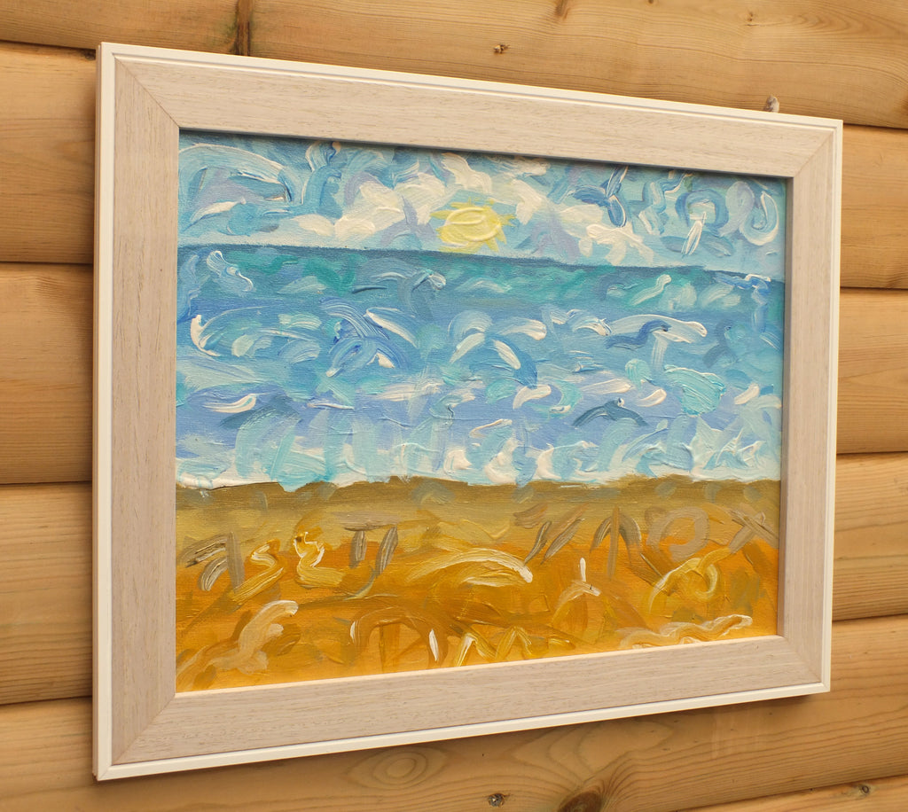 Original Organic Abstract Painting - The Coastal Dream, Framed, Fraser Lucas