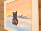 Scottish Terrier, Sunset - Original Framed Painting, Andi Lucas
