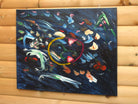 Abstract Organic Expressionist Painting, Within Those Depths, Signed Unframed