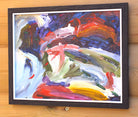 Organic Expressionist Abstract Painting, Layer upon Layer, Framed, Signed