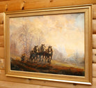 Plough Horses Oil Painting, Farming Art, Agrarian English Landscape