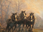 Plough Horses Oil Painting, Farming Art, Agrarian English Landscape