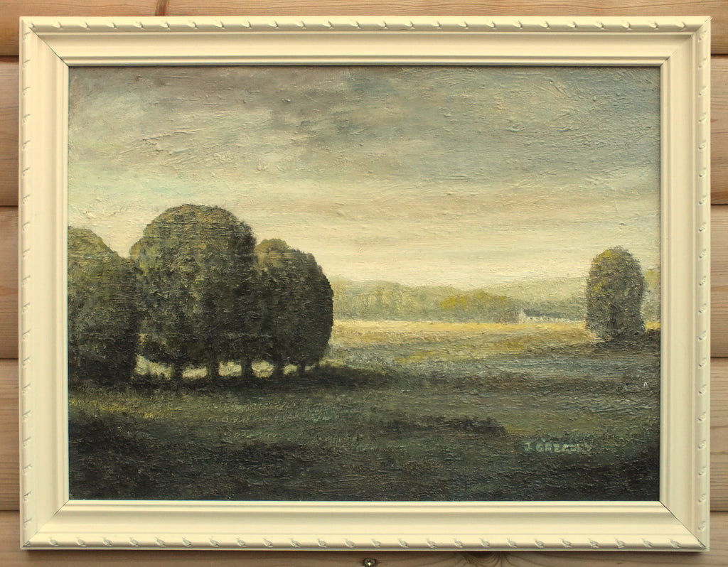 Farming Landscape Oil Painting Framed Signed