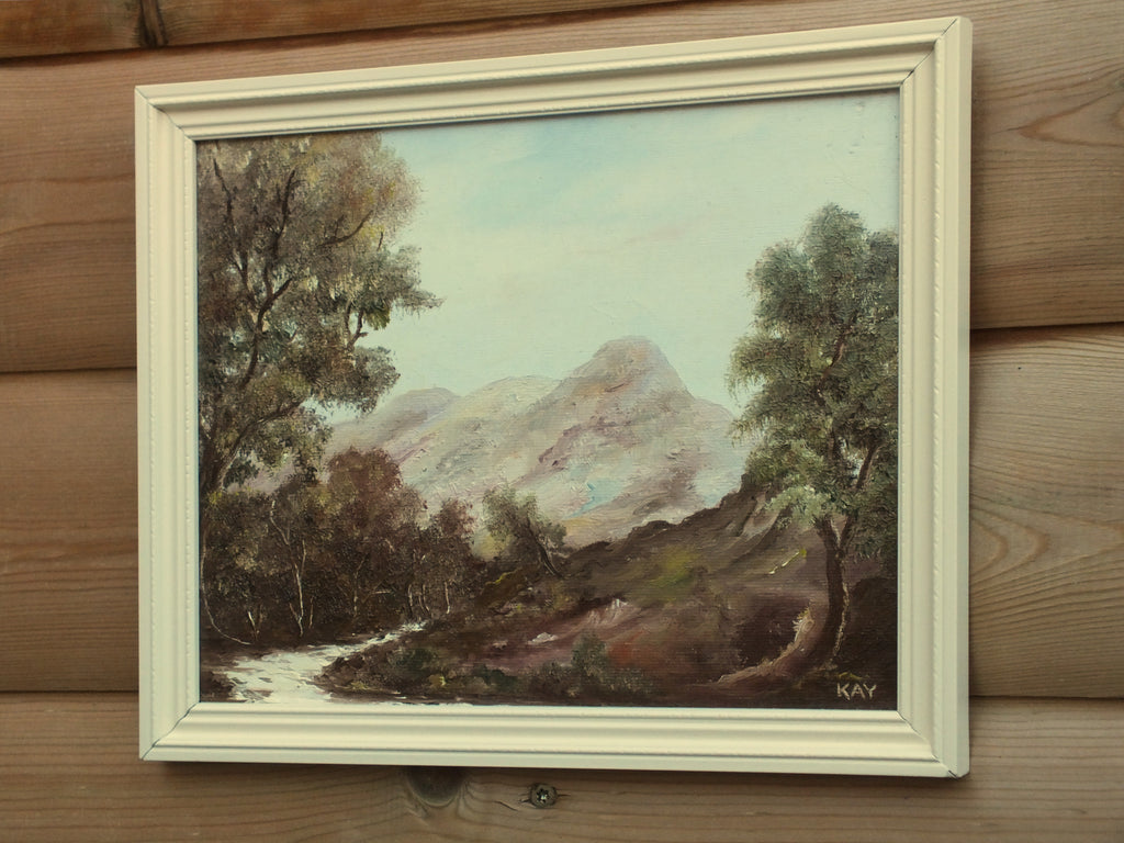 Scottish Mountain Stream Original Landscape Oil Painting, Signed Framed