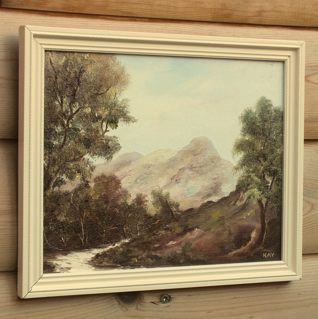 Scottish Mountain Stream Original Landscape Oil Painting, Signed Framed